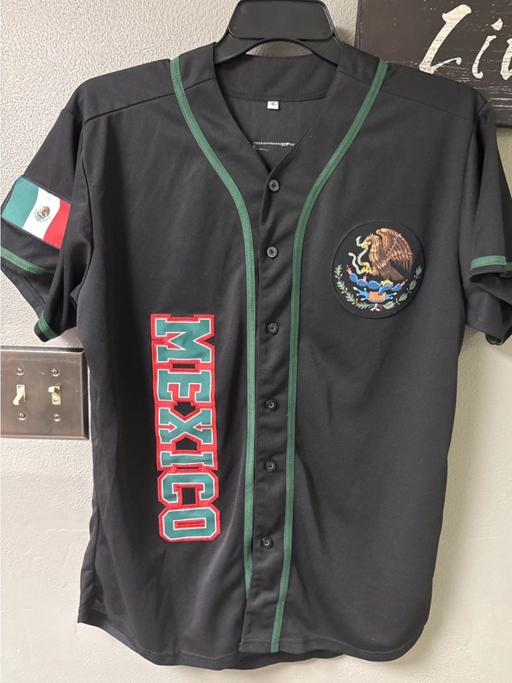 Mexico Embroidered Black Short-Sleeve Jersey
